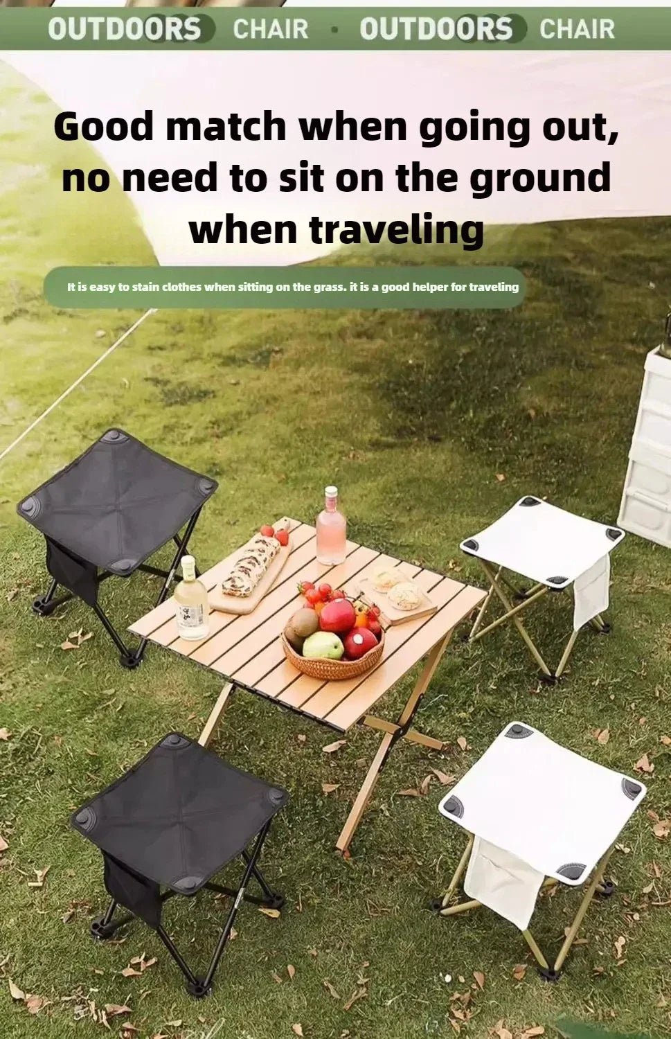 Outdoor Portable Folding Stool Camping Collapsible Foot Stool Hiking Beach Travel Picnic Fishing Seat Tools Ultralight Picnic