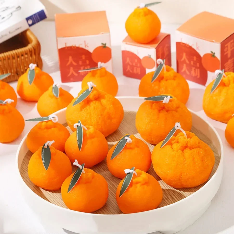 Internet celebrity Ugly Orange Aromatherapy Candle Soy Wax Creative Gift Shooting Props Scene Decoration Ornament