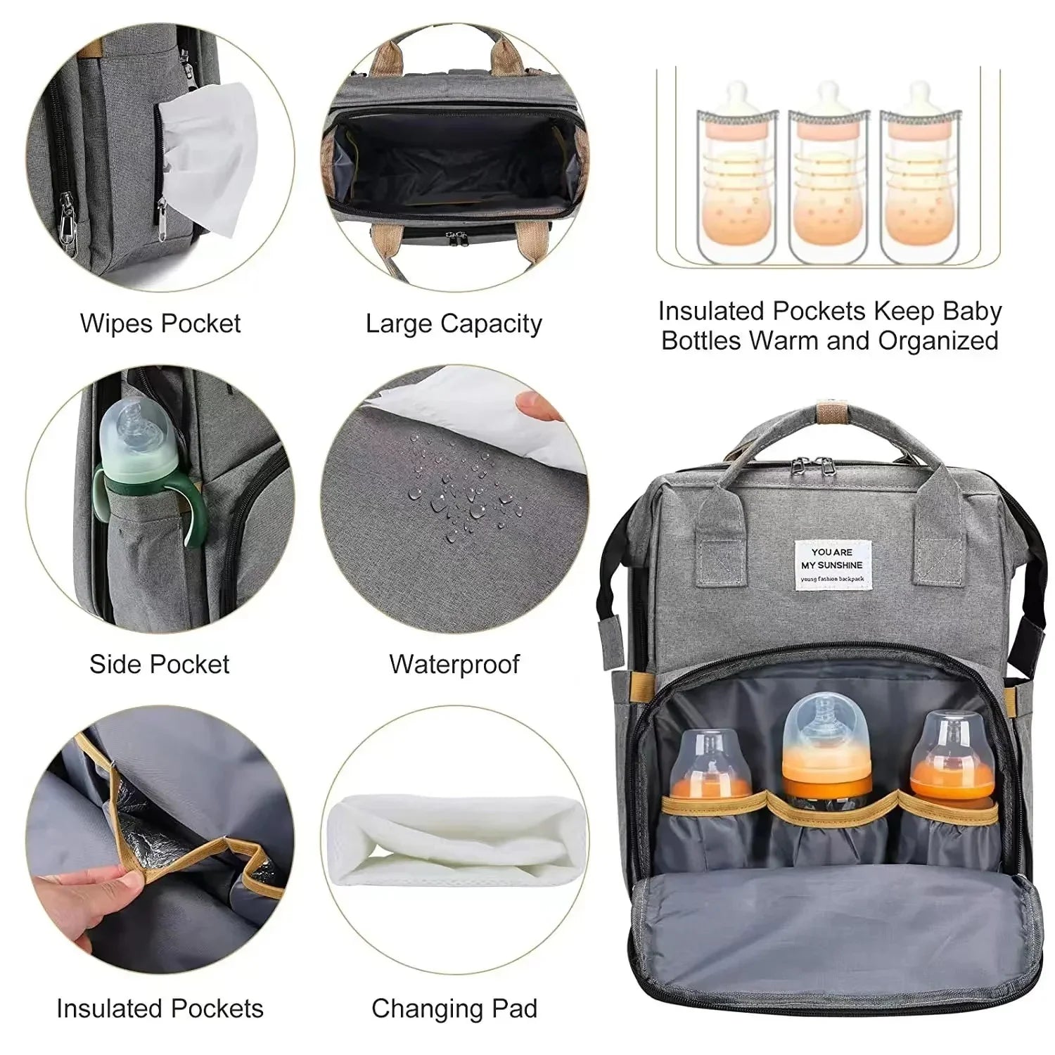 NestEase™ 3‑in‑1 Diaper Bag & Portable Rest Station