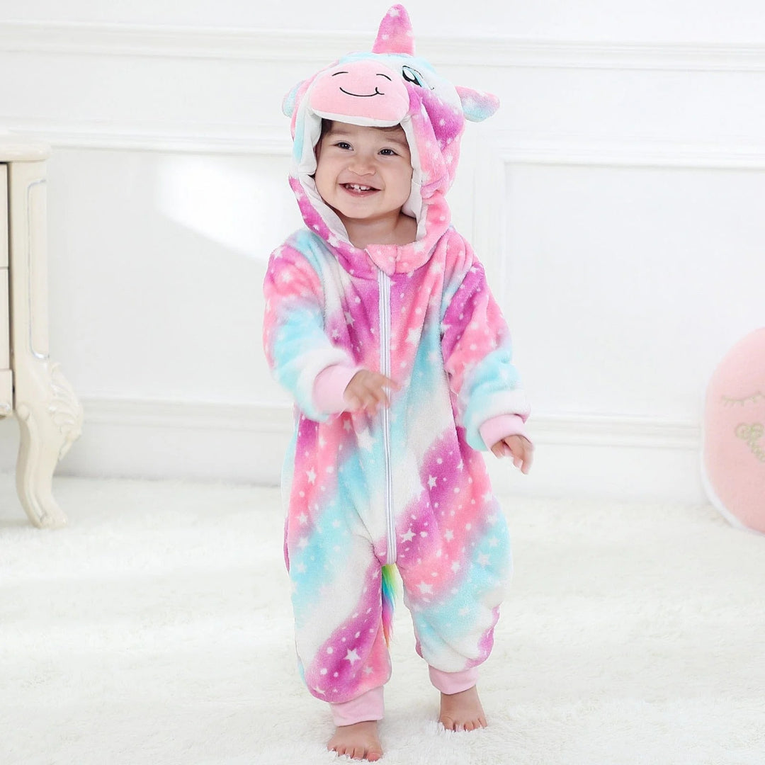 Cozy Cartoon Hooded Fleece Jumpsuit