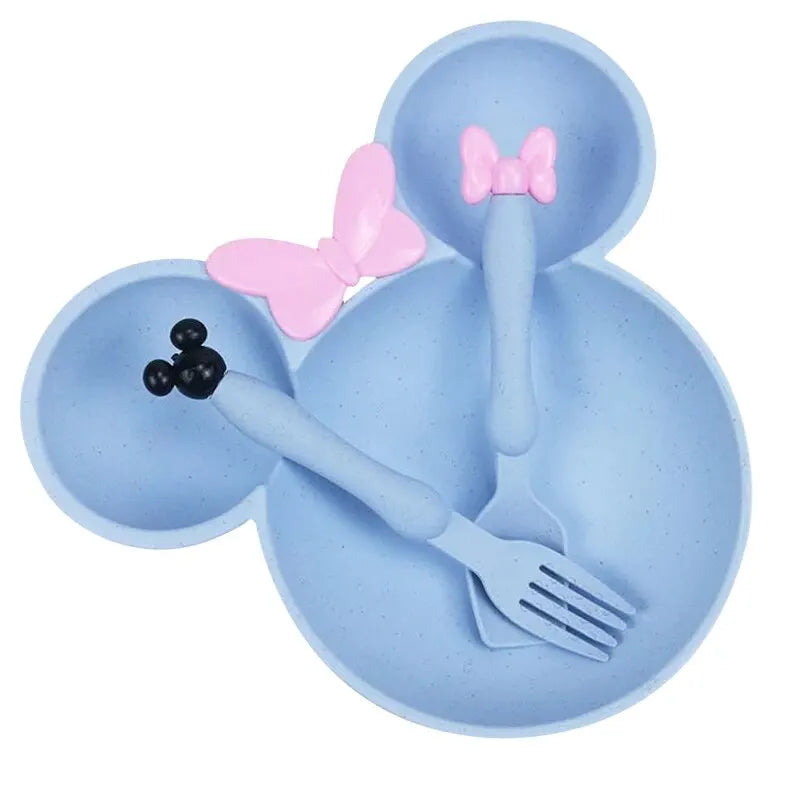 Minnie Mouse Kids Dinnerware Set – BPA-Free Plate, Fork & Spoon