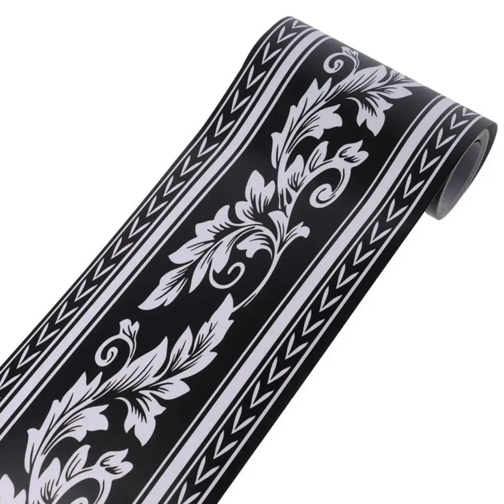 5M Floral Peel and Stick Wallpaper Border Peel & Stick PVC Wall Covering Retro Design for Bedroom Kitchen Tiles Sticker Decor