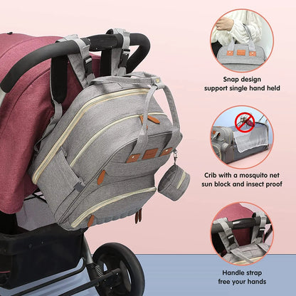 NestVoyage™ 3‑in‑1 Diaper Bag & Portable Changing Station