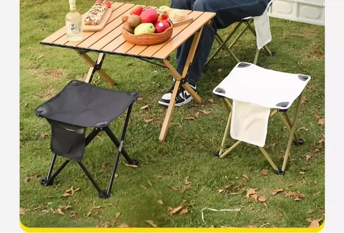 Outdoor Portable Folding Stool Camping Collapsible Foot Stool Hiking Beach Travel Picnic Fishing Seat Tools Ultralight Picnic