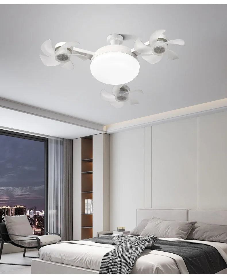 Intelligent ceiling light electric fan light Kitchen high wind power Silent Easy to clean e27 Screw Fan Light Restaurant Fan Eye