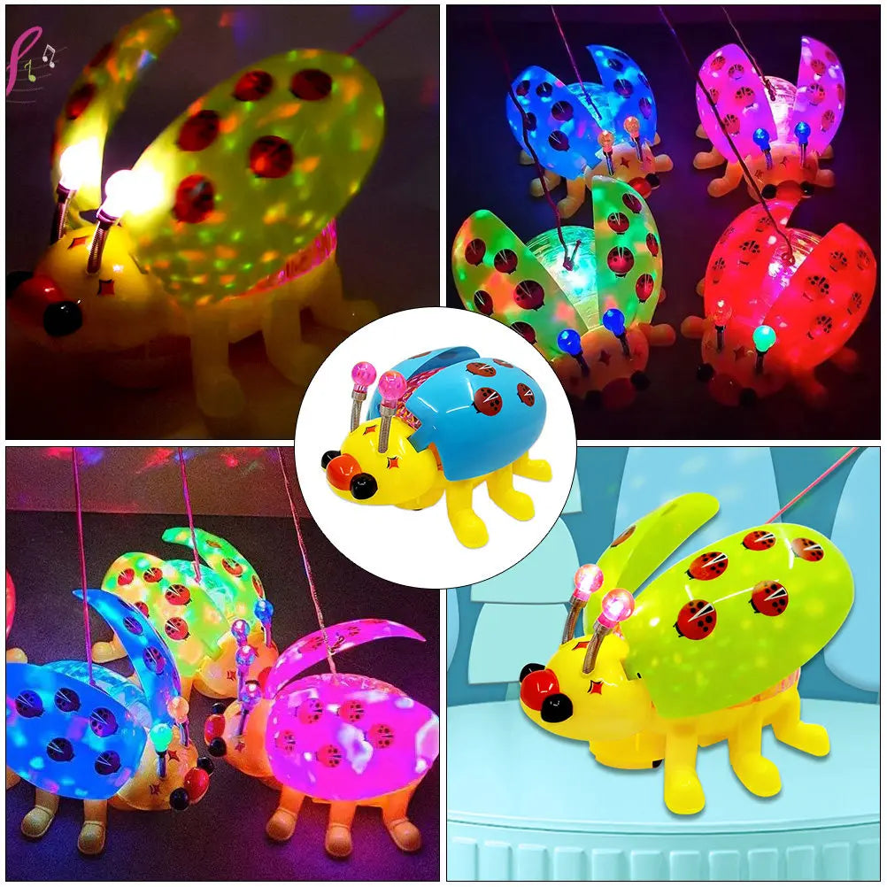 1Pcs Electric Ladybug Light Music Plaything Creative Kids Educational Plaything Portable Fun Gift Child Cognitive Social Skills