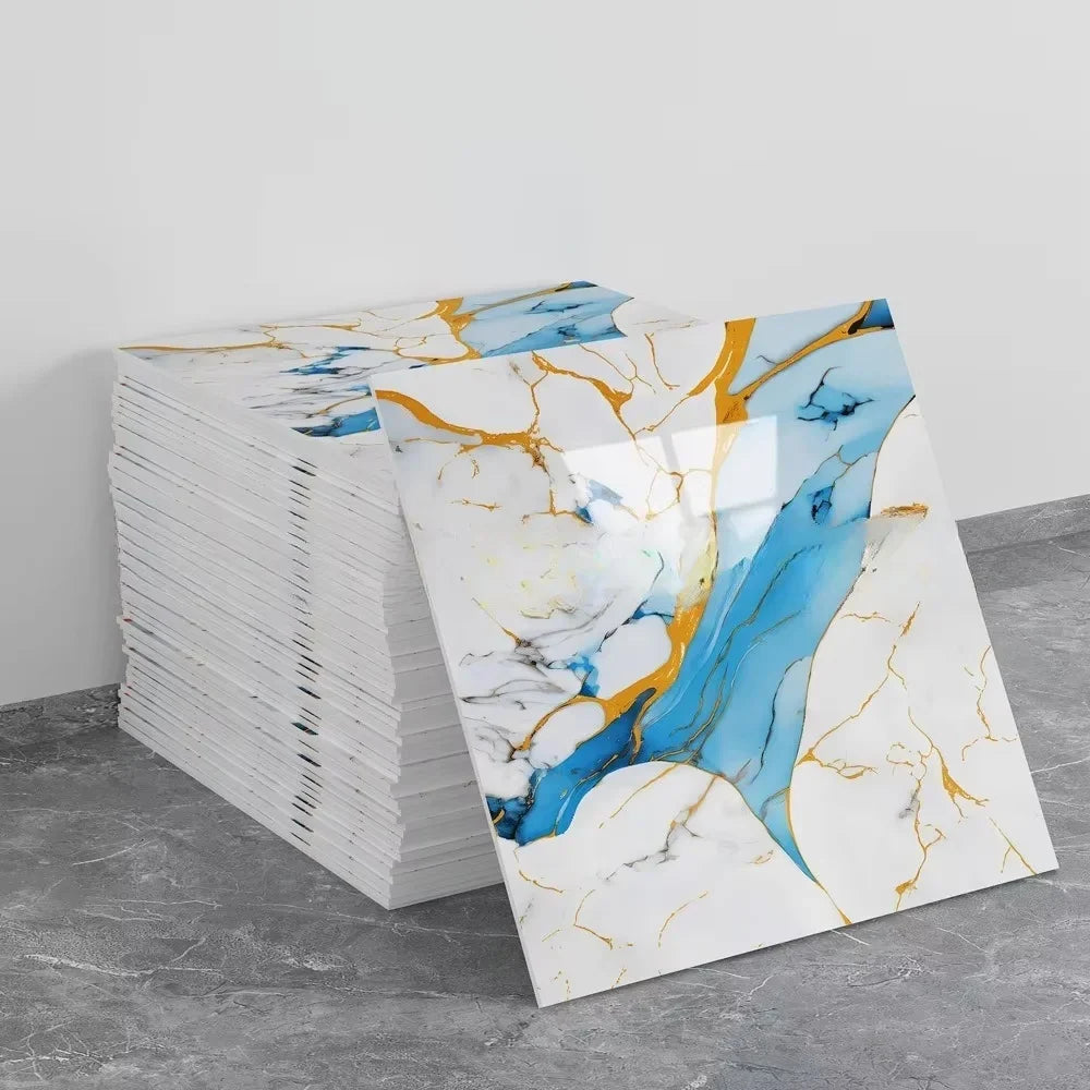 Marble Peel and Stick Backsplash Waterproof Washroom Wall Panels, Peel and Stick Tile, PVC Wall Panels for Kitchen