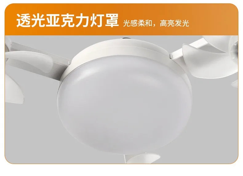 Intelligent ceiling light electric fan light Kitchen high wind power Silent Easy to clean e27 Screw Fan Light Restaurant Fan Eye