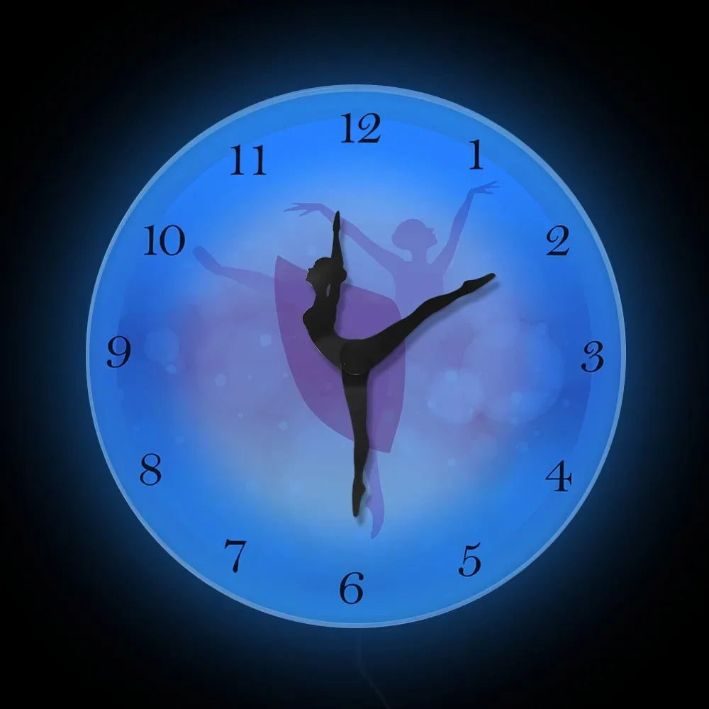 Girl Bedroom Decor Ballet Girl Princess Pink Wall Clock Baby Girl Dancing Wall Clock Ballerina Moving Leg Dancing Clock Watch