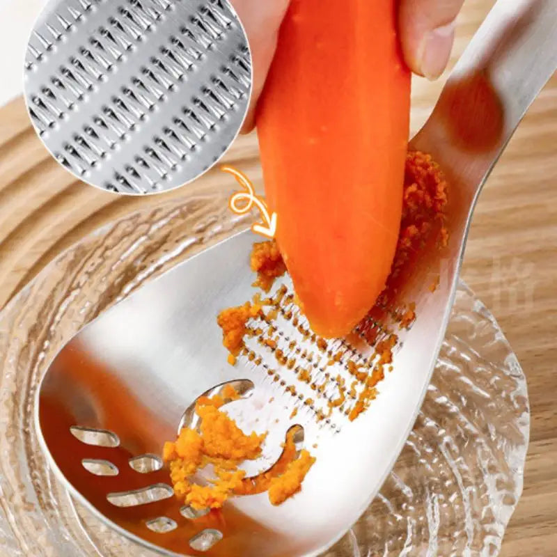 Multifunctional Stainless Steel Kitchen Utensil Cooking Garlic Ginger Vegetable Grater Grinder Spoon Kitchen Supplies