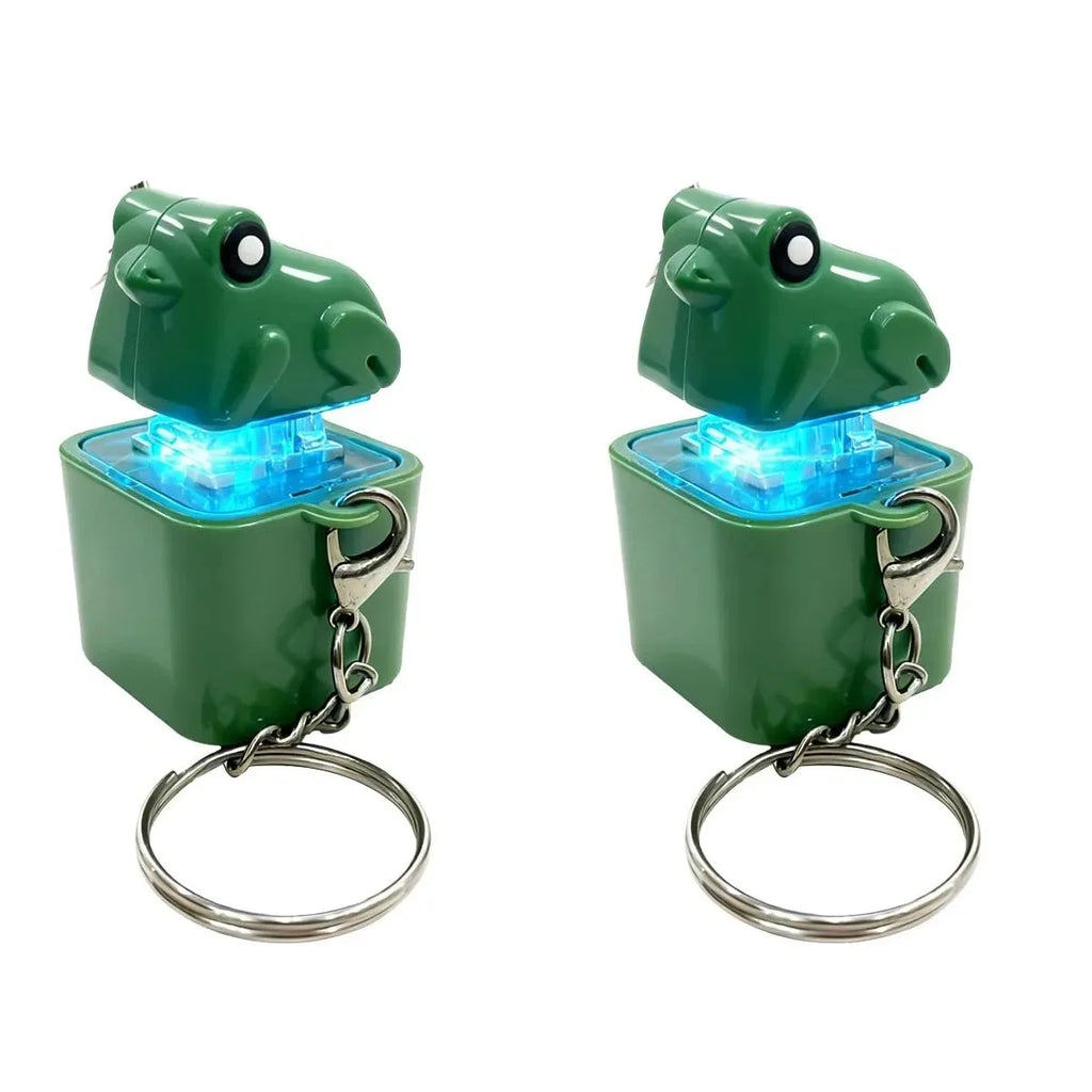 Croaking Frog Fidget Toy Keychain Rechargeable Frog Keychain with Sound & LED Lights, Funny Frog Keyboard Clicker Stress Relief