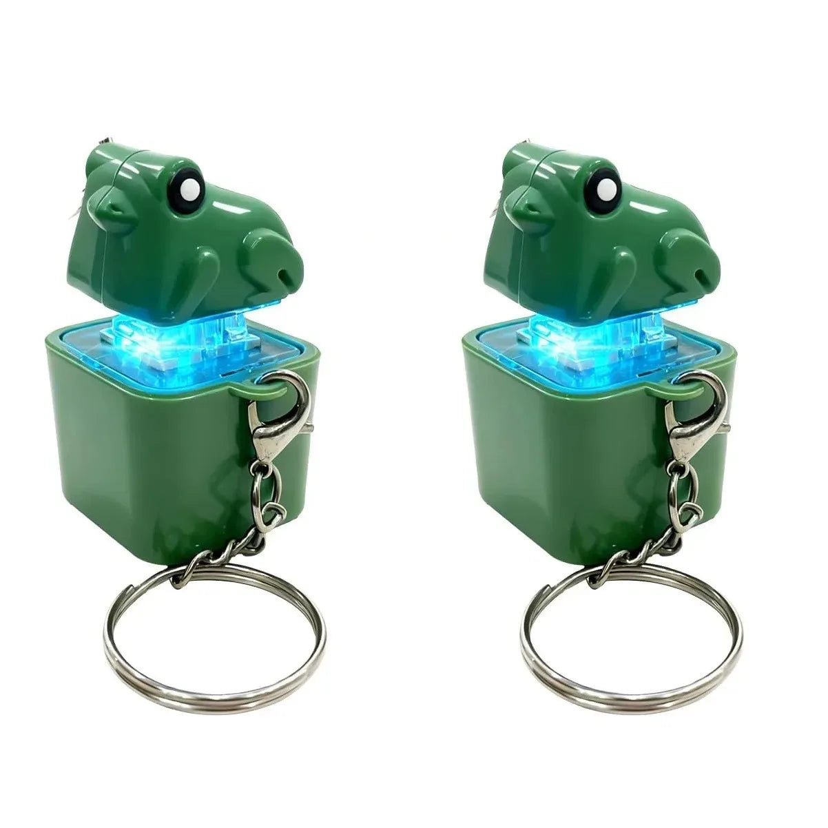 Croaking Frog Fidget Toy Keychain Rechargeable Frog Keychain with Sound & LED Lights, Funny Frog Keyboard Clicker Stress Relief