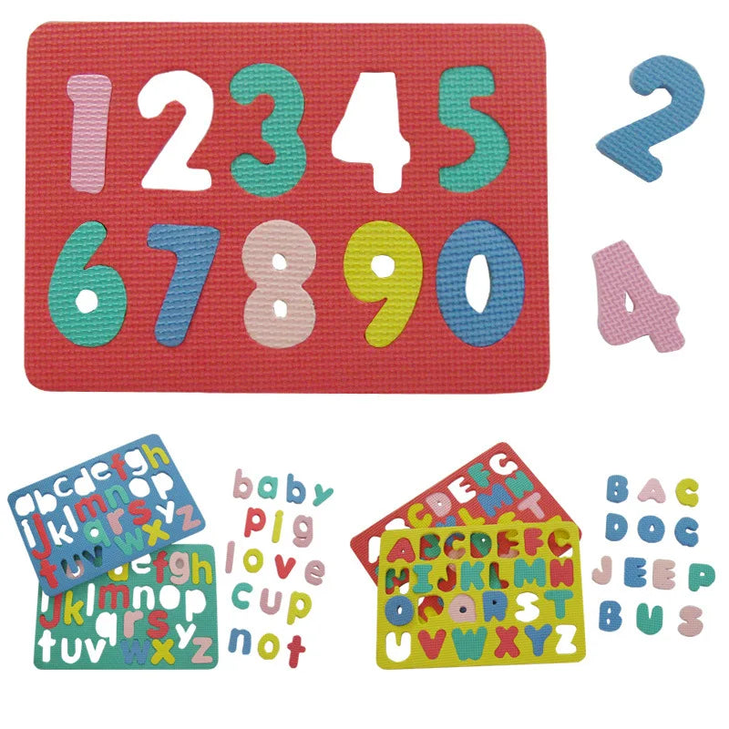Kids Alphabetic Arithmetic Number EVA Foam 3D Puzzle Montessori Preschool Learning Educational Game DIY Toy for Children