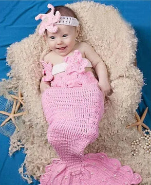 AquaBelle™ Baby Girl Mermaid Photo Prop Set