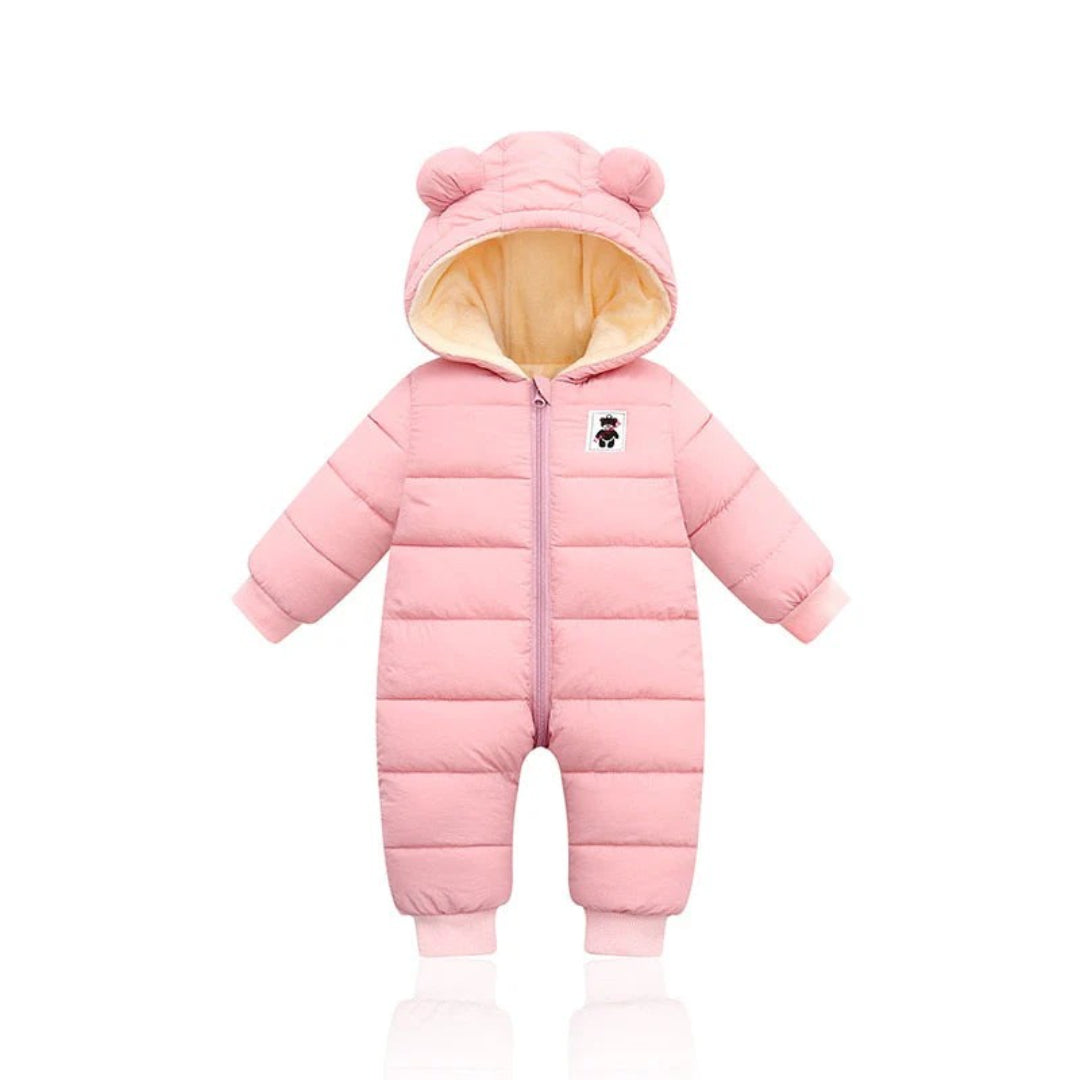 Fleece-Lined Infant Ski Suit with Matching Hat