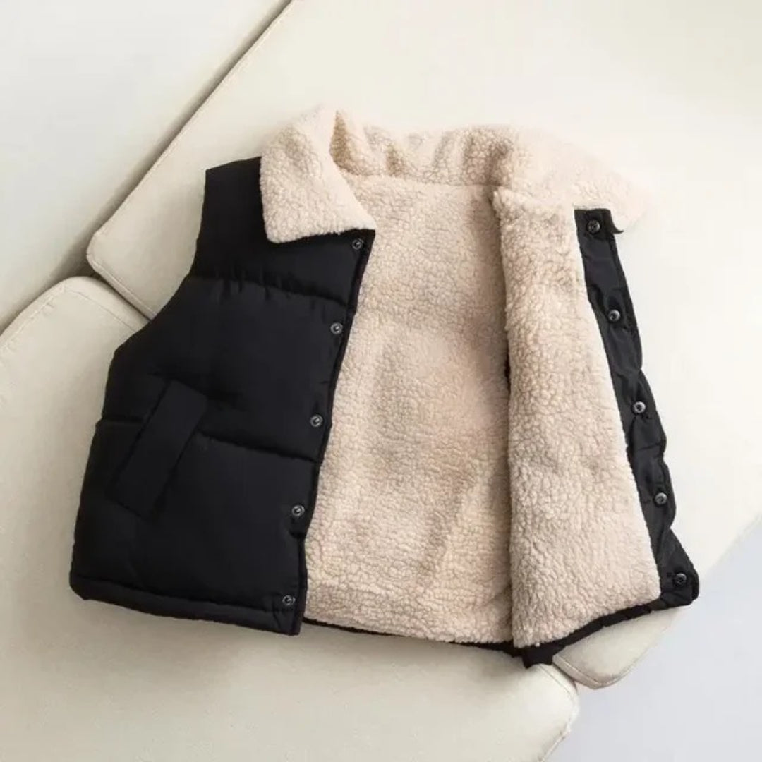 Unisex Children's Quilted Vest with Snap Closure