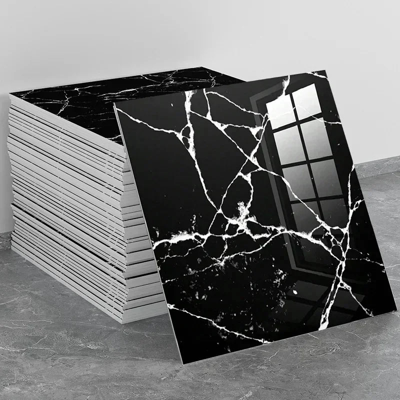Marble Peel and Stick Backsplash Waterproof Washroom Wall Panels, Peel and Stick Tile, PVC Wall Panels for Kitchen
