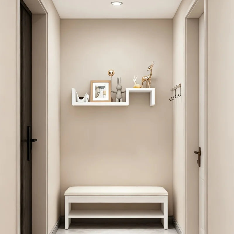 Wall Mounted Floating Shelves, Heavy-Duty Wall Storage and Display Rack Set, Thickened Board Hanging Shelves for Books