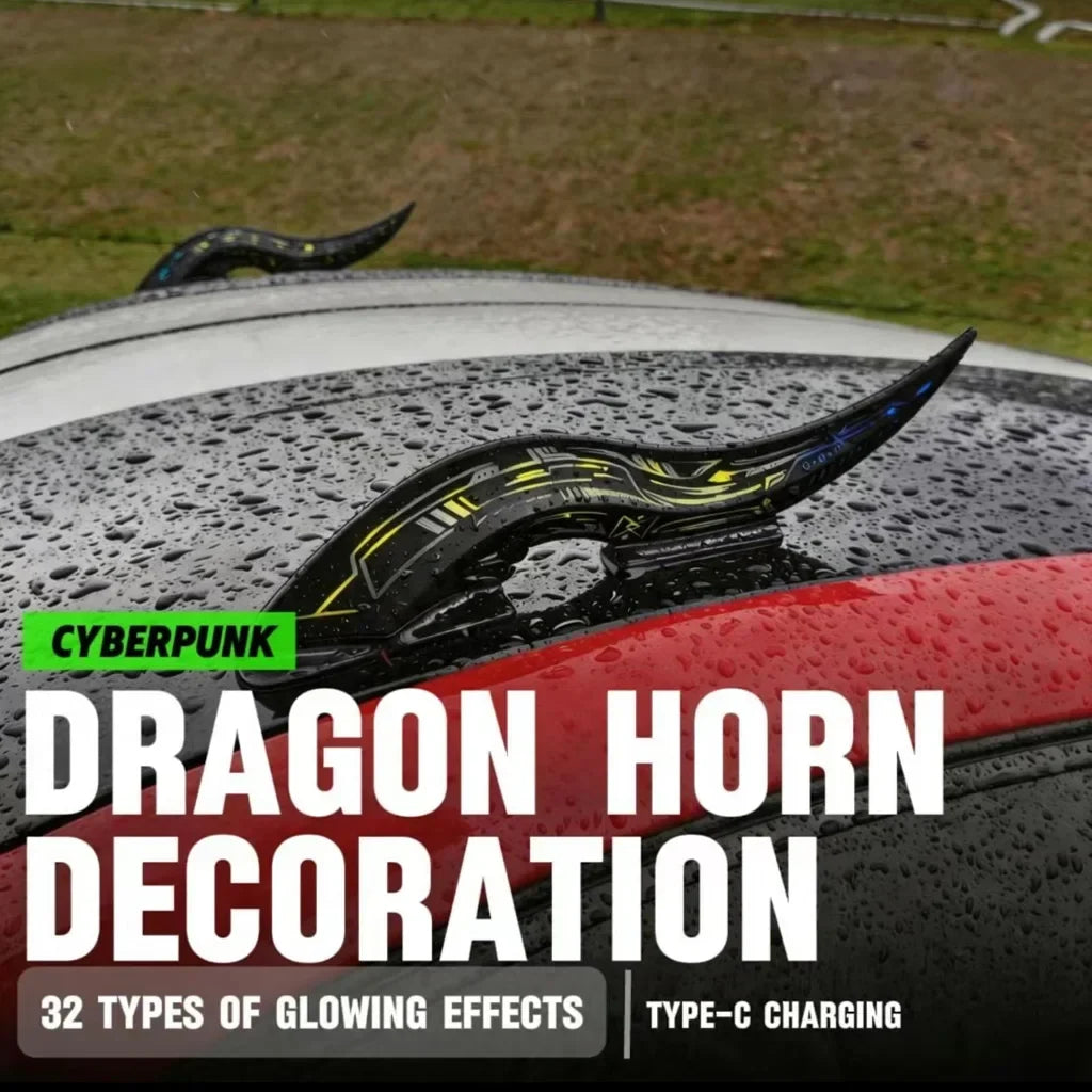 1Set 32 LED Light Modes Dragon Horn Car Roof Fins, Touch Dimmable Waterproof Auto Decoration, Universal Car Exterior Accessory
