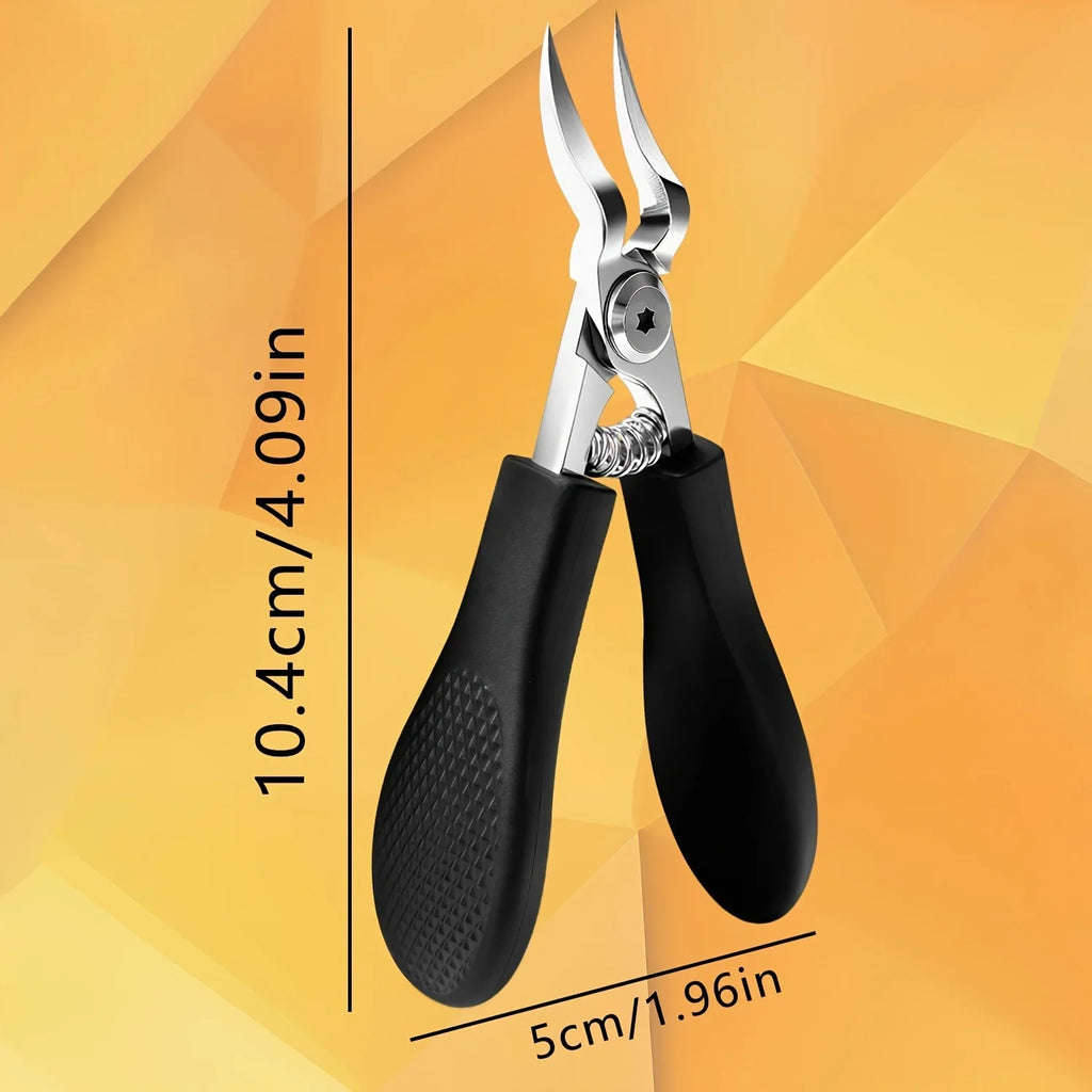 1Pieces Heavy-Duty Stainless Steel Nail Clipper, Thick Toenail & Fingernail Clipper for Adults, Professional-Grade Curved Blade