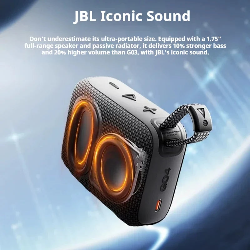 JBL Go 4 Compact large-volume audio system with low power consumption operation and full-device compatibility