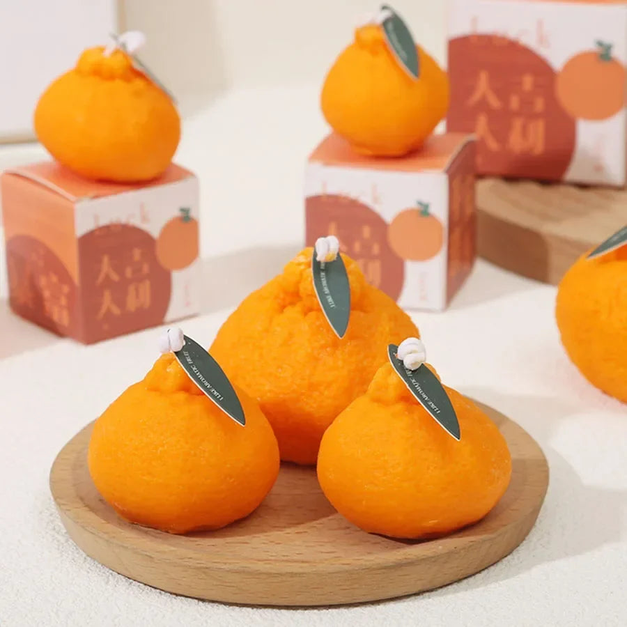 Internet celebrity Ugly Orange Aromatherapy Candle Soy Wax Creative Gift Shooting Props Scene Decoration Ornament
