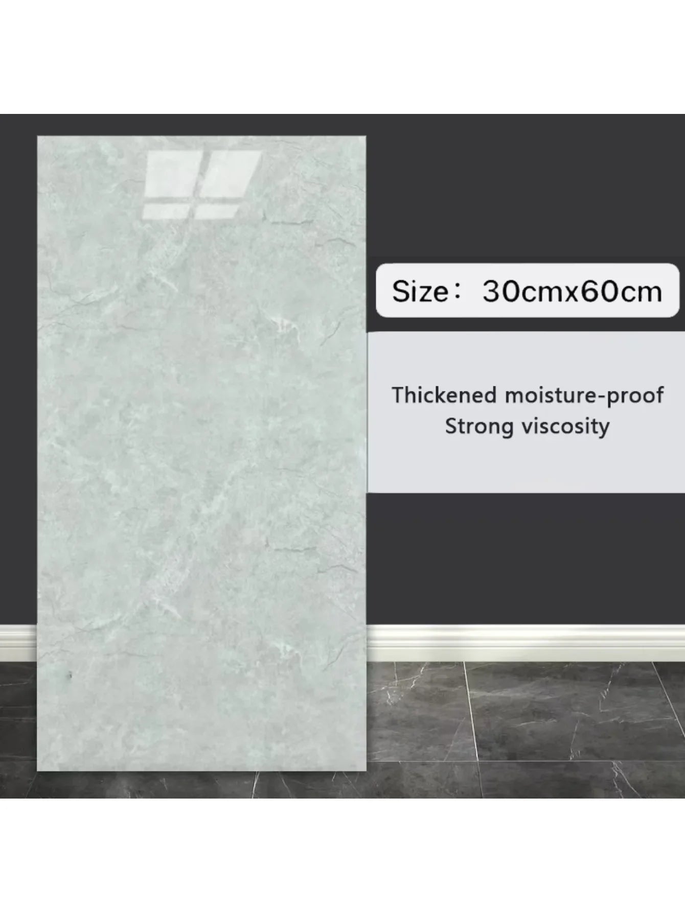 10-Pack Self-Adhesive Marble Tile Stickers – Waterproof 30x60cm PVC Peel-and-Stick Tiles for Kitchen & Bathroom Walls/Floors