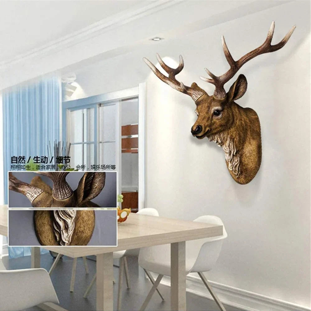 Deer Head Inch Faux Animal Head - Antique Gold product view