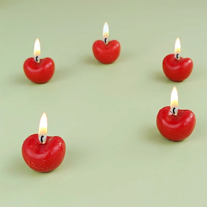 Cherry Birthday Cake Candle Cherry Fruit Candle Pink Girl Cute Candle Creative Children's Cartoon Candle