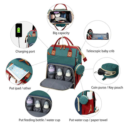 NestVoyage™ 3‑in‑1 Diaper Bag & Portable Changing Station