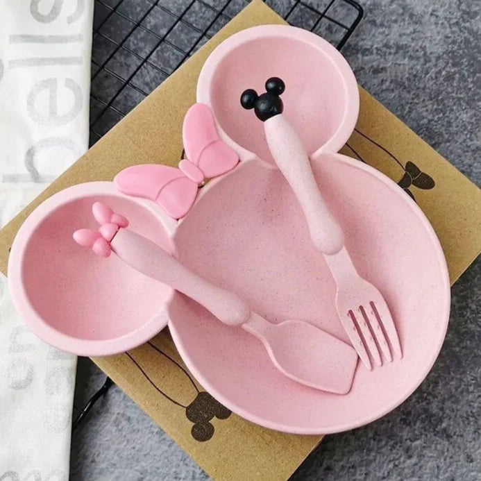 Minnie Mouse Kids Dinnerware Set – BPA-Free Plate, Fork & Spoon
