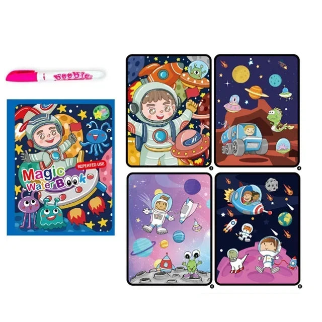 Magic Water Book with Pen Children Learning  Education Toy Baby Montessori Toys Drawing Coloring Books for Kids 2 To 4 Years Old