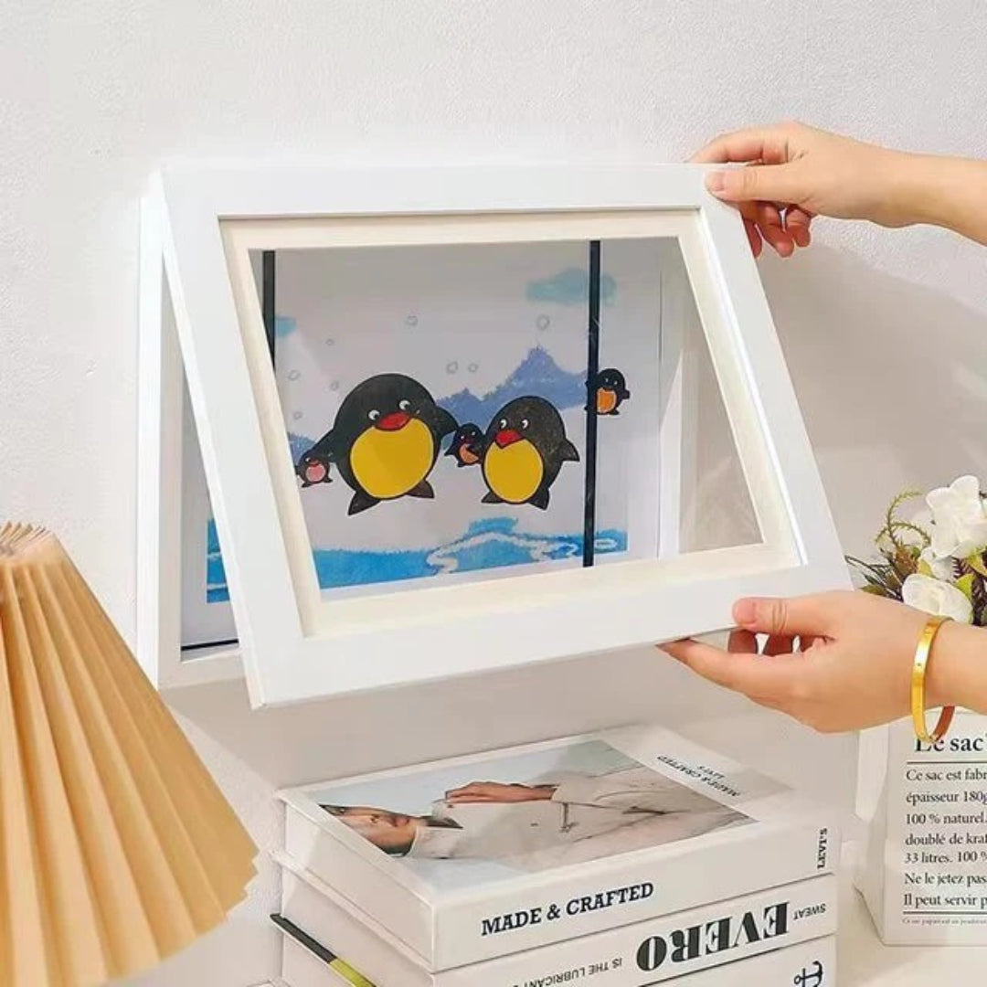 Kids' Art Display Frame with Front Opening for Easy Storage