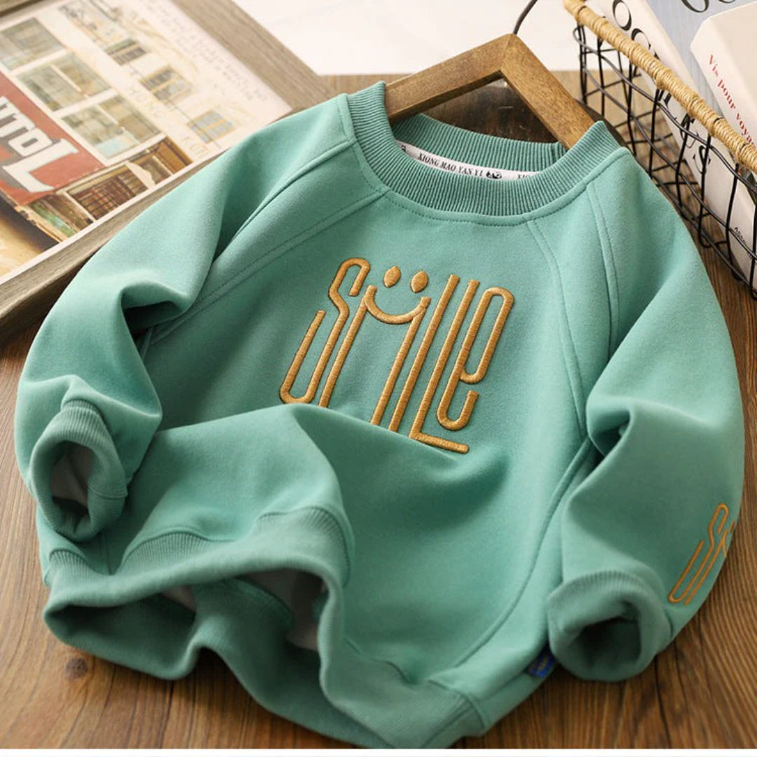 Unisex Children's Sweater Featuring a Cheerful Smile Design
