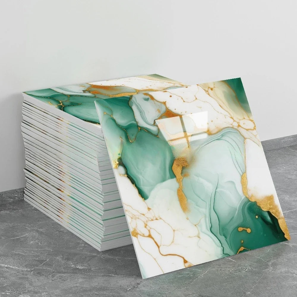 Waterproof Peel and Stick Marble Wall Tiles11.8x11.8 in Self Adhesive PVC Panels for Bathroom Kitchen and Living Room