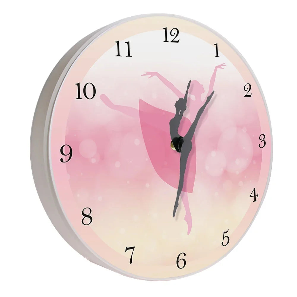 Girl Bedroom Decor Ballet Girl Princess Pink Wall Clock Baby Girl Dancing Wall Clock Ballerina Moving Leg Dancing Clock Watch