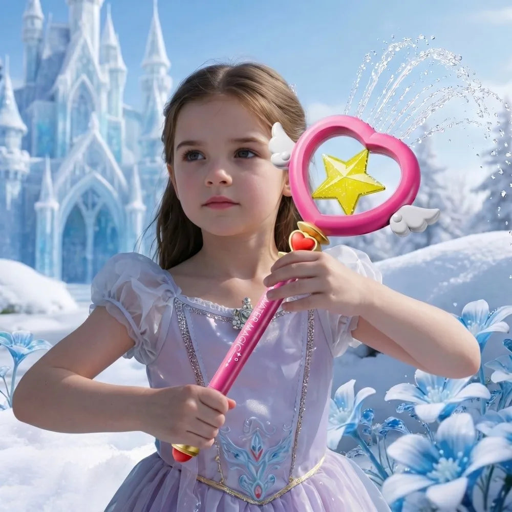 Water Park Toy 7-Hole Water Wand Love Shaped Splashing Spray Water Play Stick Handheld Pull Type Water Toys Water Play