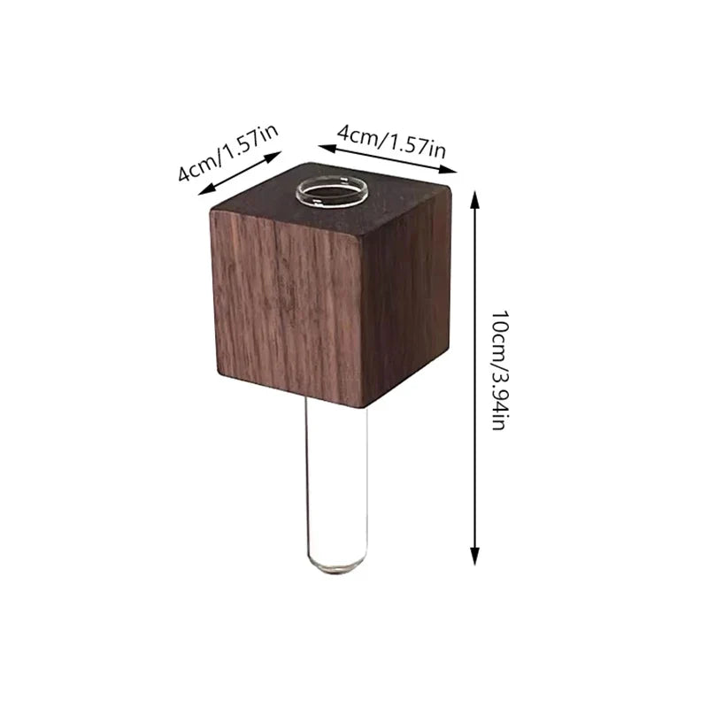 1/2pcs Wooden Magnetic Test Tube Vase Refrigerator Magnet DIY Flower Arrangement Simulation Flower Vase Home Kitchen Decoration