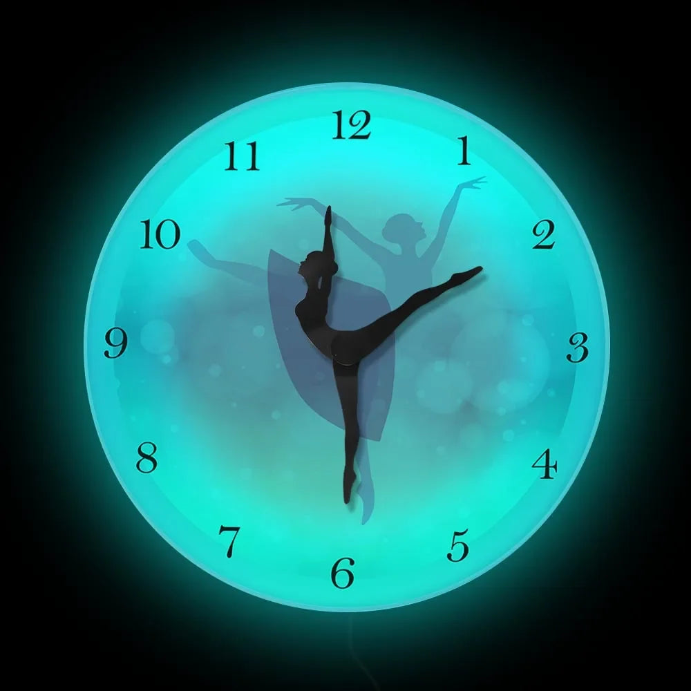 Girl Bedroom Decor Ballet Girl Princess Pink Wall Clock Baby Girl Dancing Wall Clock Ballerina Moving Leg Dancing Clock Watch