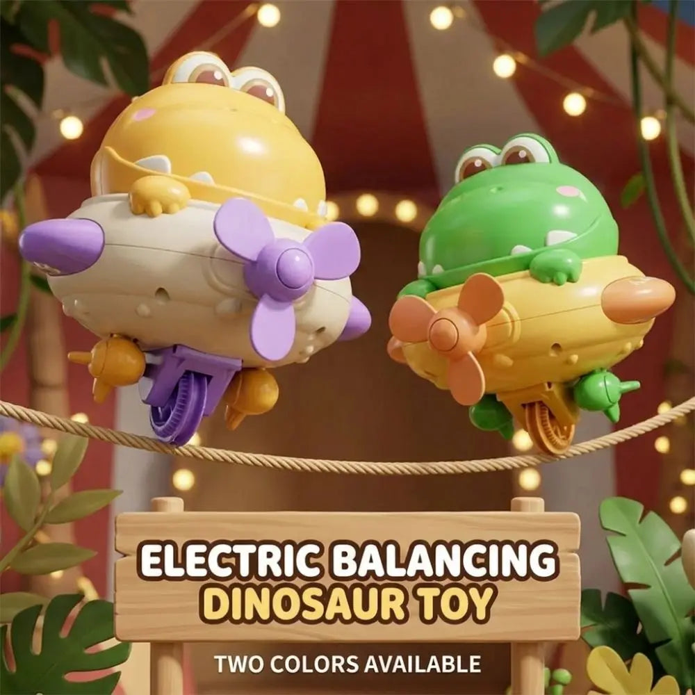 Cartoon Electric Balancing Dinosaur Toy Rechargeable Unicycle Balanced Spinning Top Toy Self-Balancing Tightrope Walking Toys