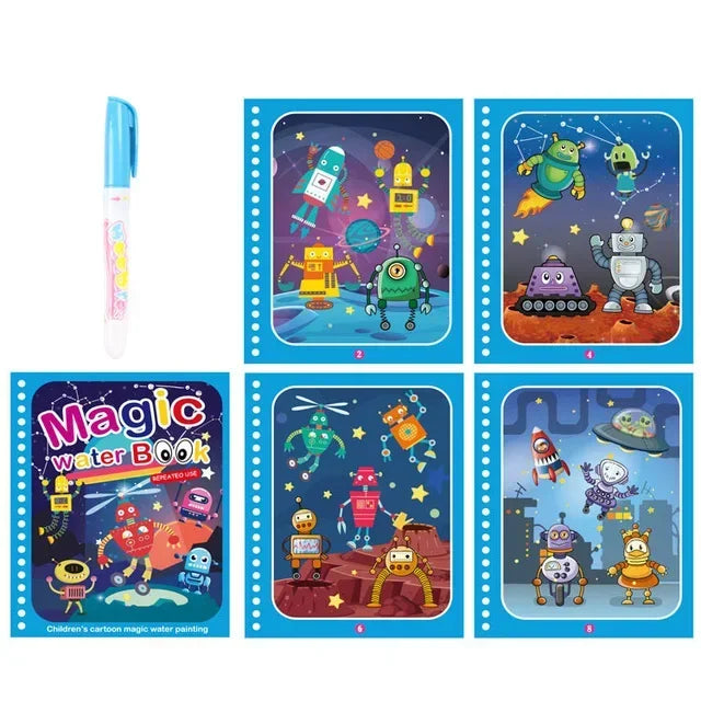 Magic Water Book with Pen Children Learning  Education Toy Baby Montessori Toys Drawing Coloring Books for Kids 2 To 4 Years Old