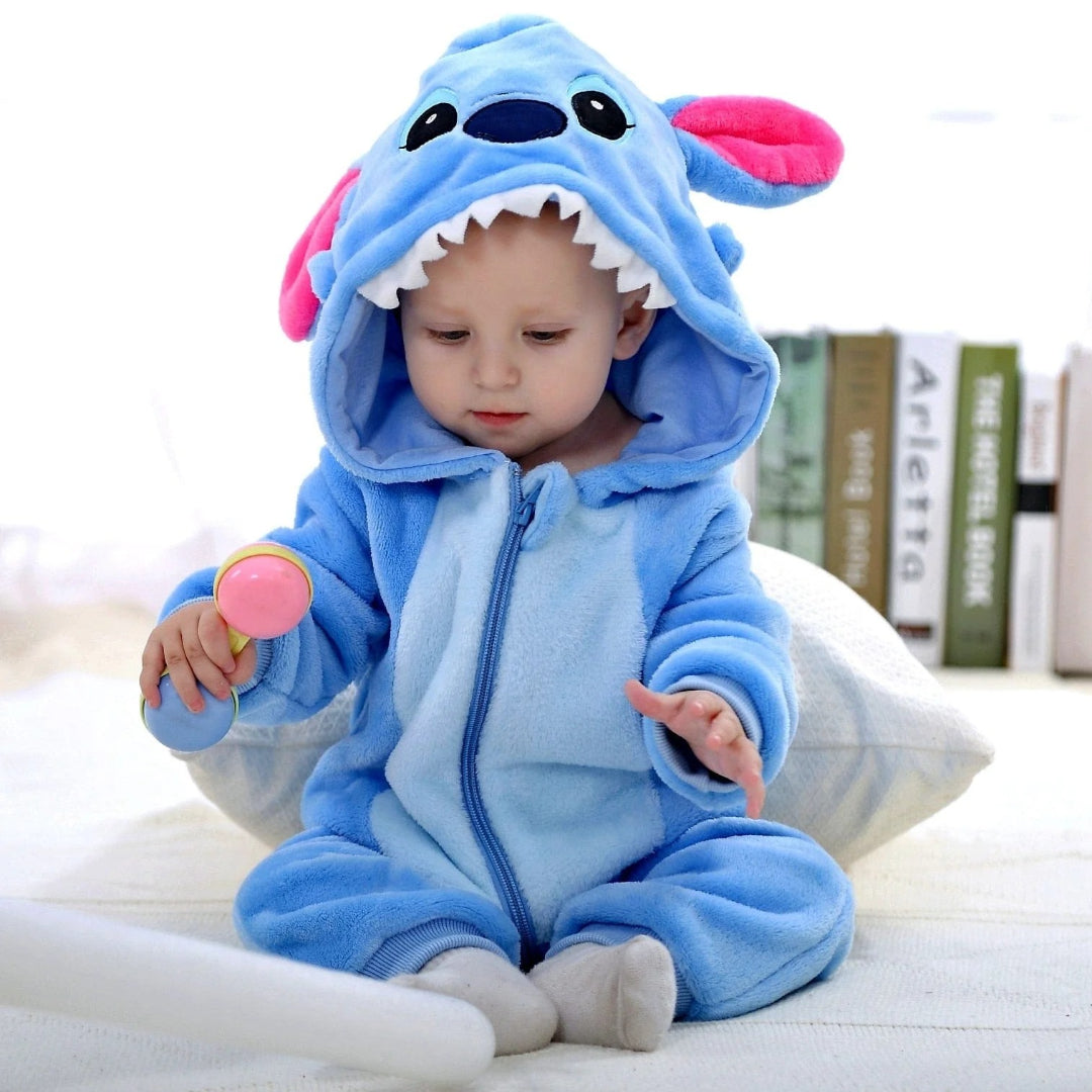 Cozy Cartoon Hooded Fleece Jumpsuit