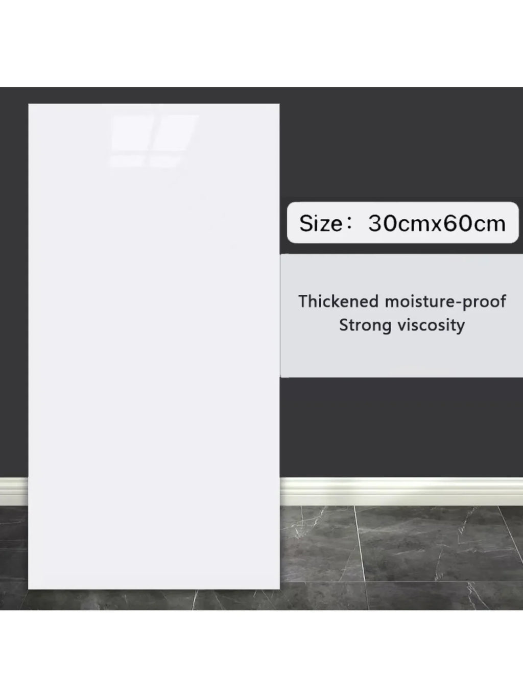 10-Pack Self-Adhesive Marble Tile Stickers – Waterproof 30x60cm PVC Peel-and-Stick Tiles for Kitchen & Bathroom Walls/Floors