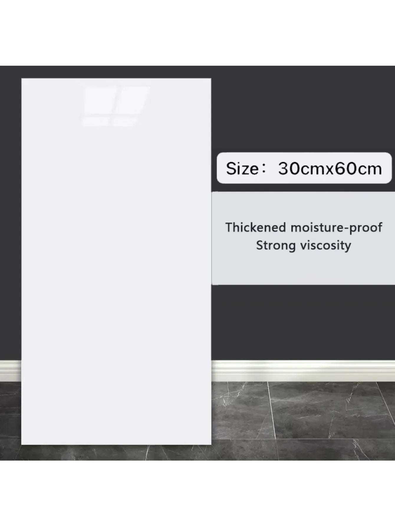 10-Pack Self-Adhesive Marble Tile Stickers – Waterproof 30x60cm PVC Peel-and-Stick Tiles for Kitchen & Bathroom Walls/Floors