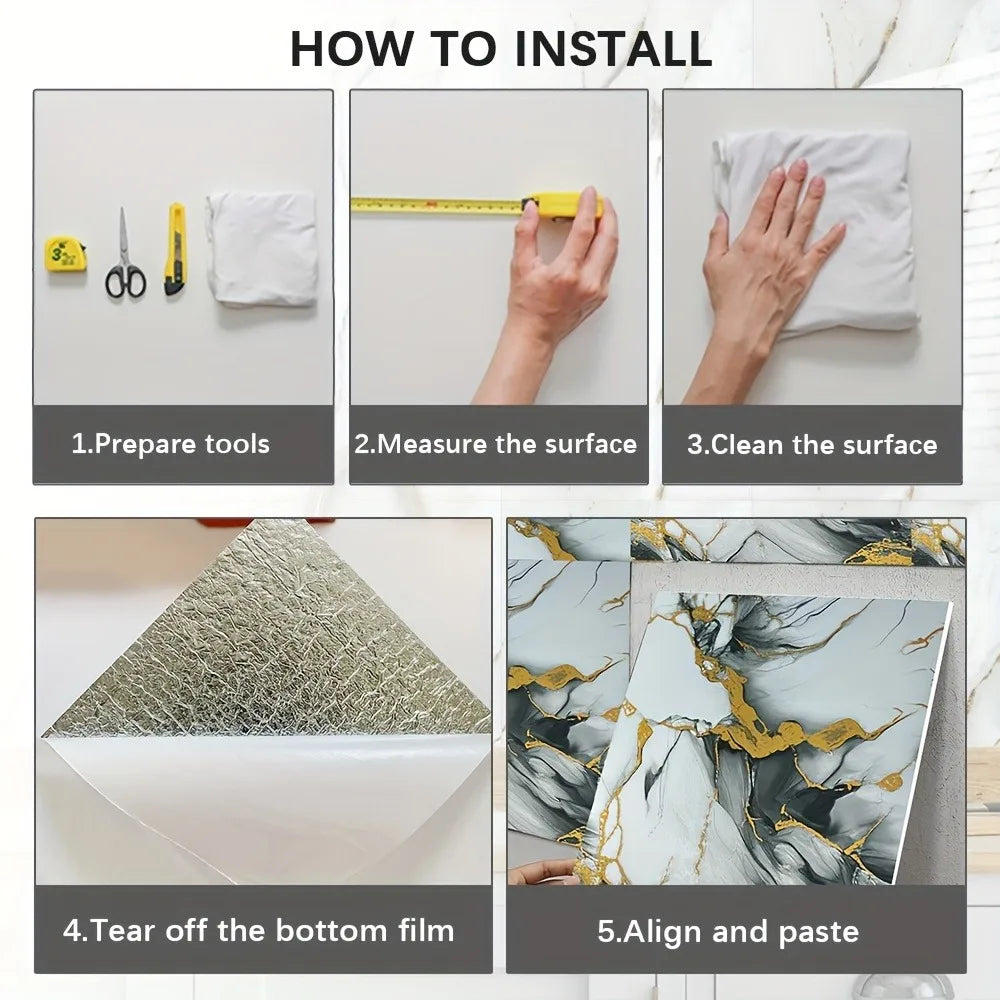 Peel Stick Backsplash Waterproof Washroom Wall - 12 30pcs product view