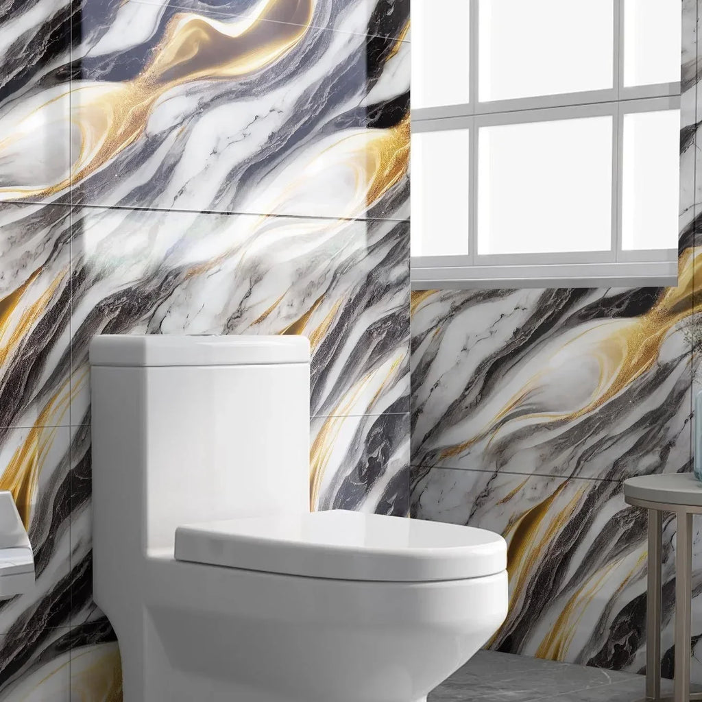 Waterproof Peel and Stick Marble Wall Tiles11.8x11.8 in Self Adhesive PVC Panels for Bathroom Kitchen and Living Room