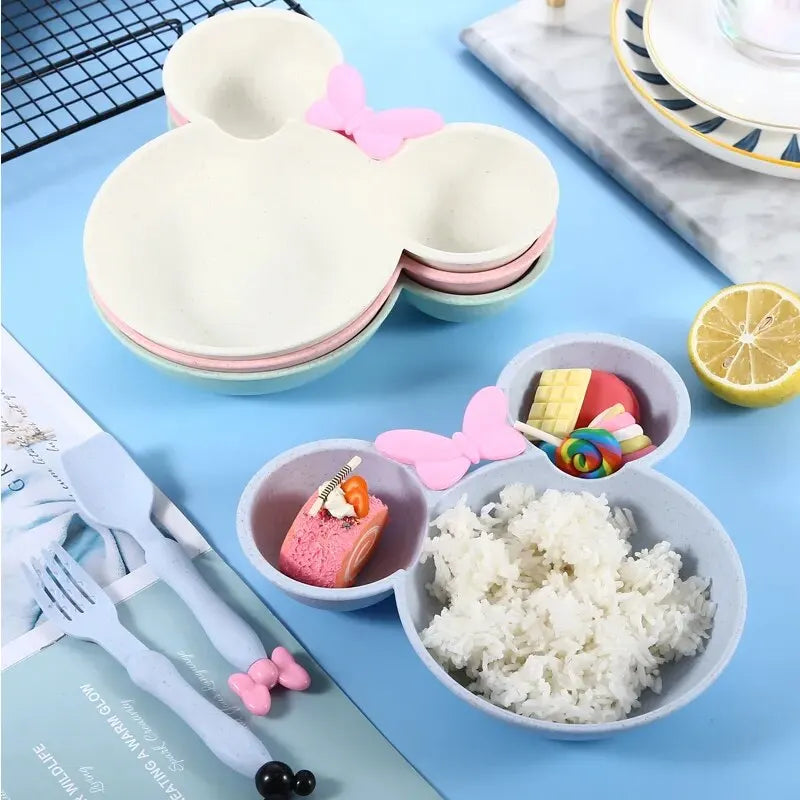 Minnie Mouse Kids Dinnerware Set – BPA-Free Plate, Fork & Spoon