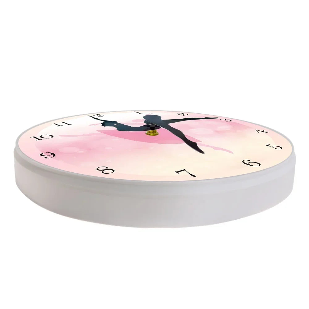 Girl Bedroom Decor Ballet Girl Princess Pink Wall Clock Baby Girl Dancing Wall Clock Ballerina Moving Leg Dancing Clock Watch
