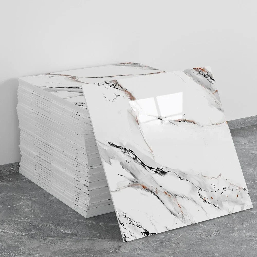 Waterproof Peel and Stick Marble Wall Tiles11.8x11.8 in Self Adhesive PVC Panels for Bathroom Kitchen and Living Room