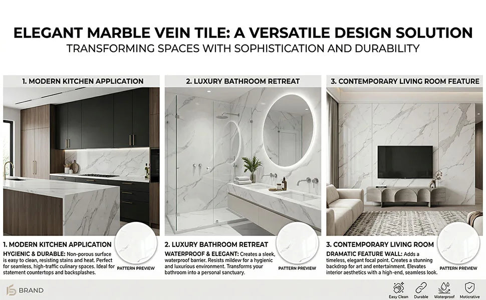 10/20pcs Peel and Stick Backsplash Tiles White Marble Wall Tiles Self Adhesive Wall Stick on Backsplash for Kitchen Bathroom